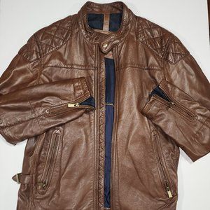 Massimo Dutti Brown Leather Jacket